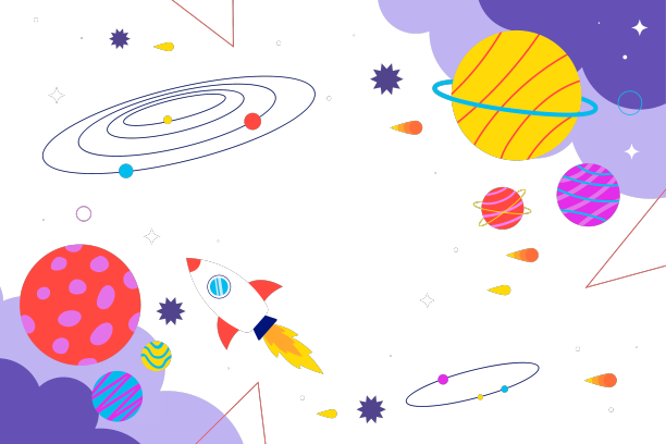 平面设计星系背景孤立在白色图片下载