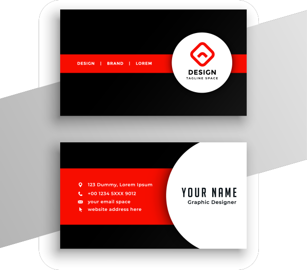 红色和黑色的现代名片模板图片下载