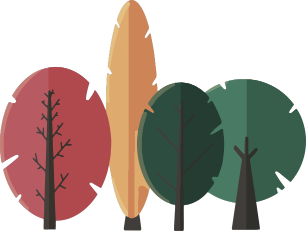 集合树木的平面抽象设计图片下载