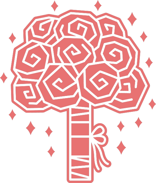 几何填充笔画玫瑰花篮图片下载