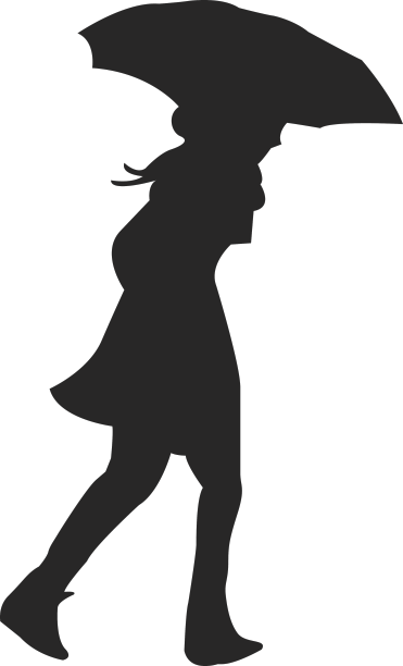 带着伞走的女孩图片下载