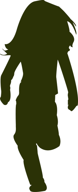 女孩跑步剪影图片下载