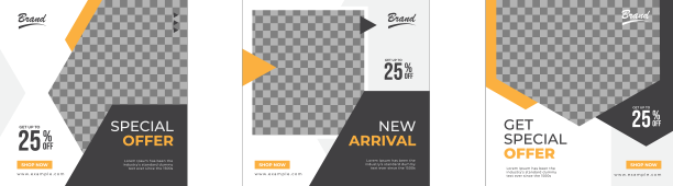 社交媒体上的现代家具销售横幅图片下载