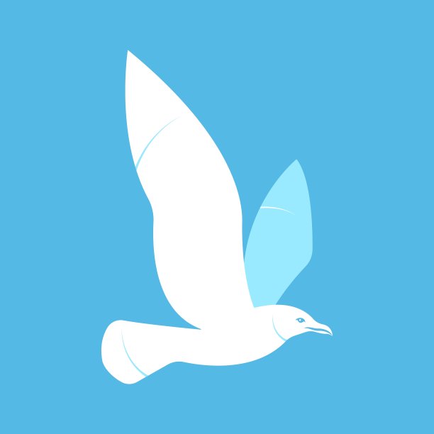 一只白色的海鸥在飞翔。图片下载