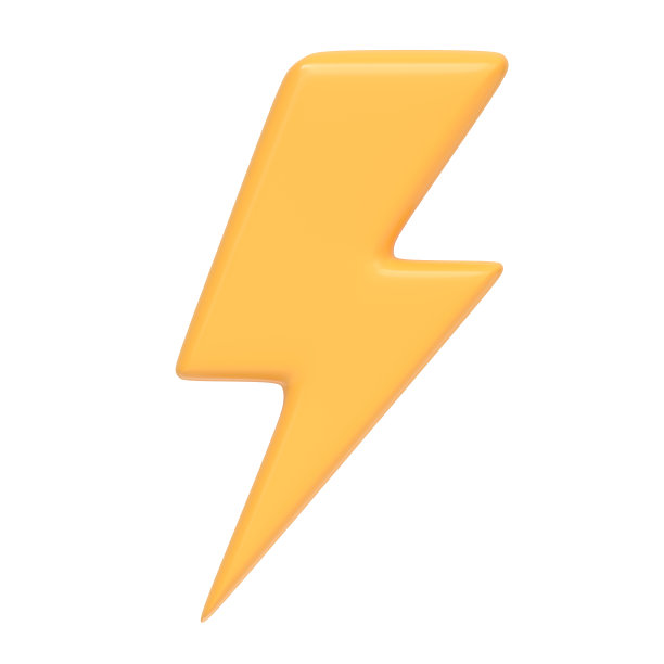 闪电图标孤立的白色背景图片下载