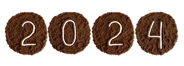 2024年新年，数字来自咖啡粉图片下载