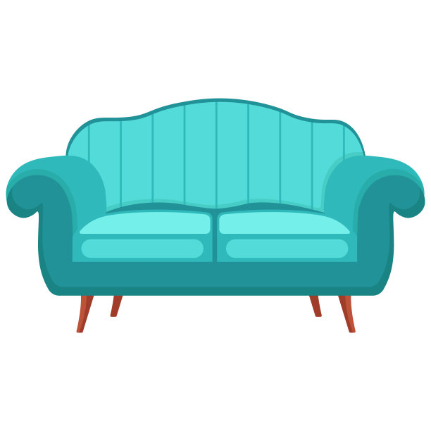 白色背景的舒适沙发。卡通风格。矢量插图。图片下载