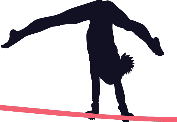 体操女运动员练习单杠剪影图片下载