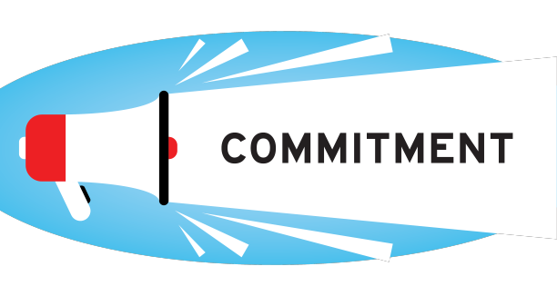 彩色扩音器图标与文字承诺图片下载