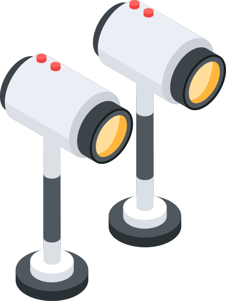 舞台灯光新潮的等距图标图片下载