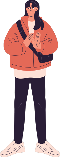 穿着便装的年轻女子在鼓掌图片下载