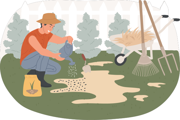 草坪维修孤立概念图片下载