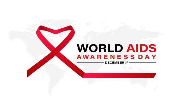 世界艾滋病日概念与红丝带横幅图片下载