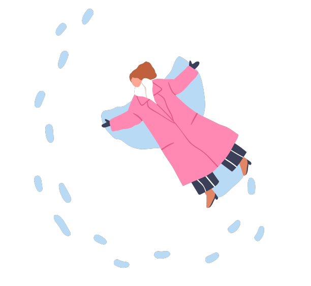 女人做雪天使在冬天的假期女孩在图片下载