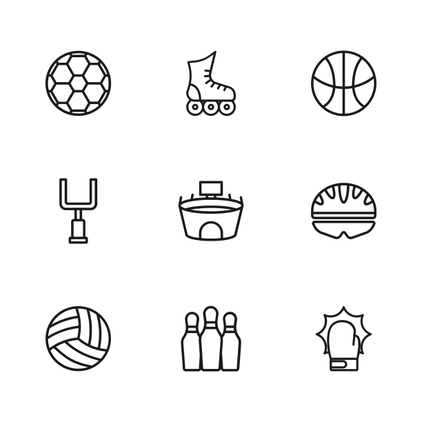 设置线保龄球瓶自行车头盔拳击图片下载