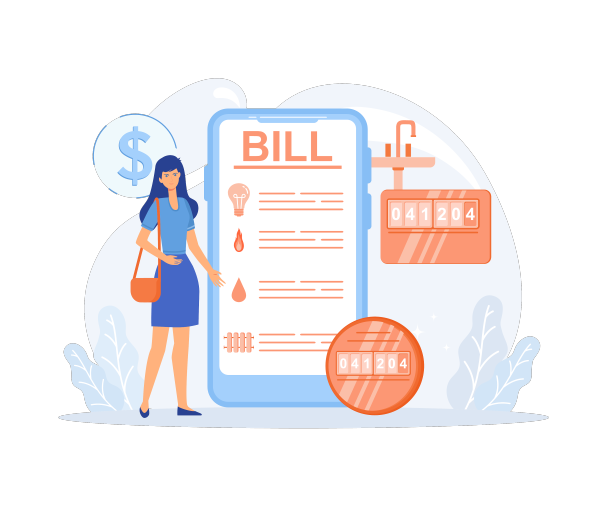 智能手机上的家庭服务水电费账单图片下载