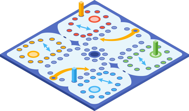棋盘游戏平视等距孤立着色图片下载