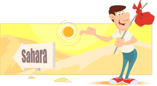 旅行者在沙漠中寻找一辆过往的汽车图片下载