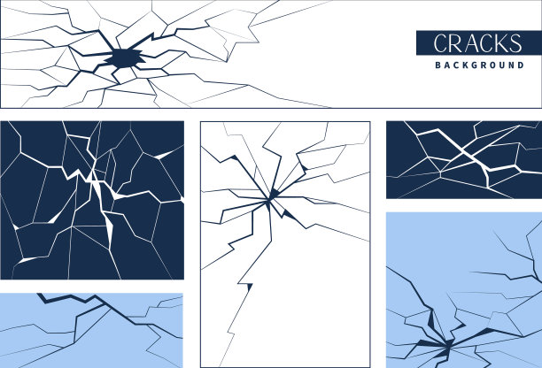 冰或玻璃裂纹横幅设置图片下载