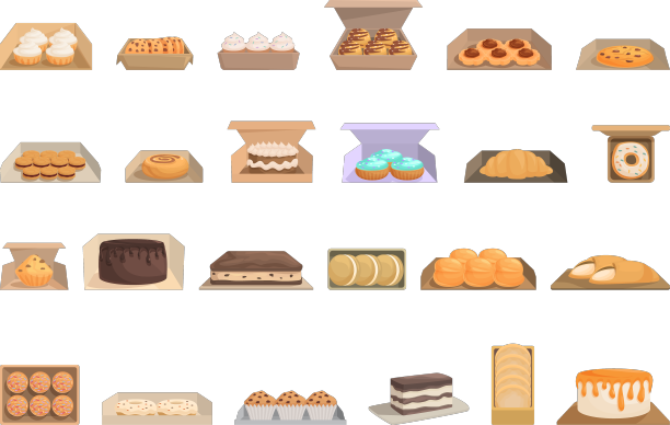 自制烘焙食品配送图标集卡通图片下载