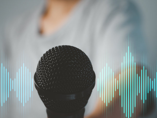 麦克风的声音波形被记录在演播室图片下载
