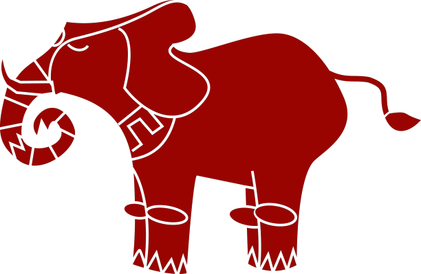 象尾象牙耳鼻图案详细图片下载