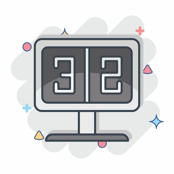 图标的分数。与棒球有关的符号。漫画风格。简单的设计可编辑。简单的说明图片下载