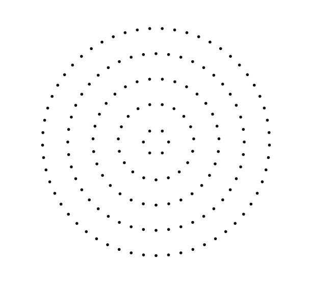 虚线同心圆图标。黑白破碎的圆环。声波，雷达，目标。虚线圆。抽象的单色图形。矢量插图隔离在白色背景上图片下载