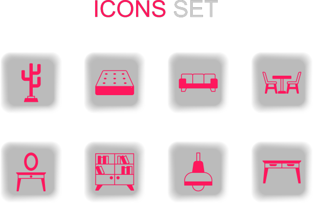 设置图书馆书架、床垫、大衣、灯架图片下载