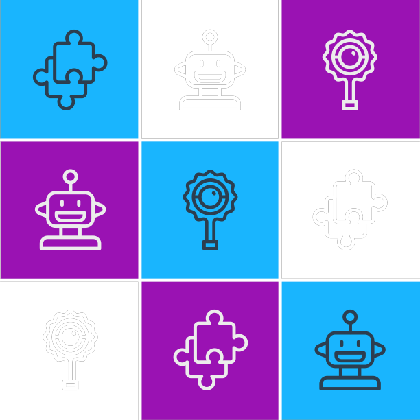 设置线拼图片玩具摇铃婴儿和机器人图片下载