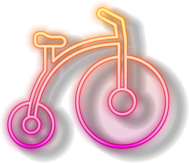 发光的霓虹灯线老式自行车有一个大图片下载