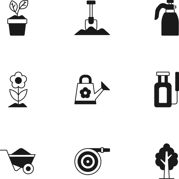 设置花园软管喷雾器，为树木浇水图片下载