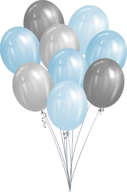 蓝色和银色的气球隔离了一群父亲图片下载