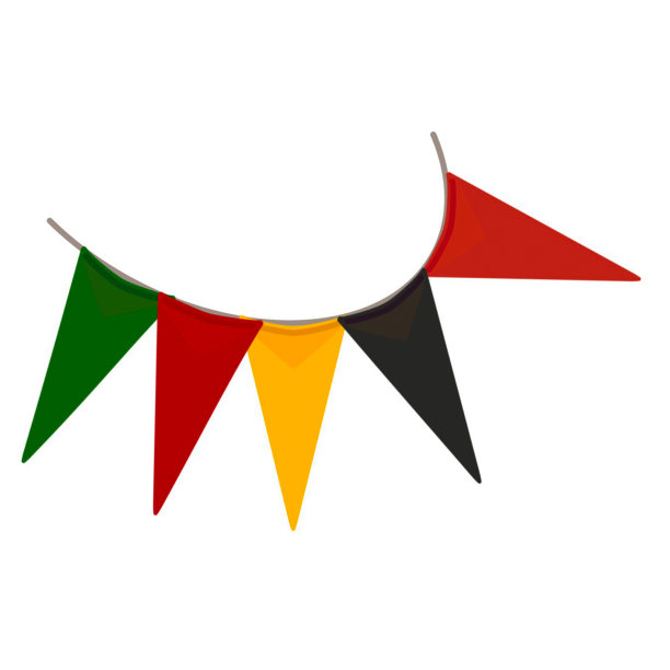 旗帜上的宽扎节插图在白底手绘图片下载