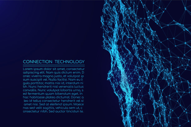 发光的线和点组成的数字神经丛图片下载