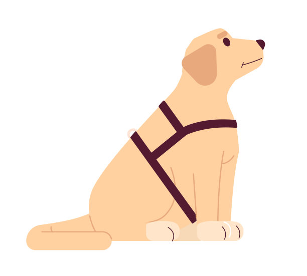 导盲犬拉布拉多2D卡通人物图片下载