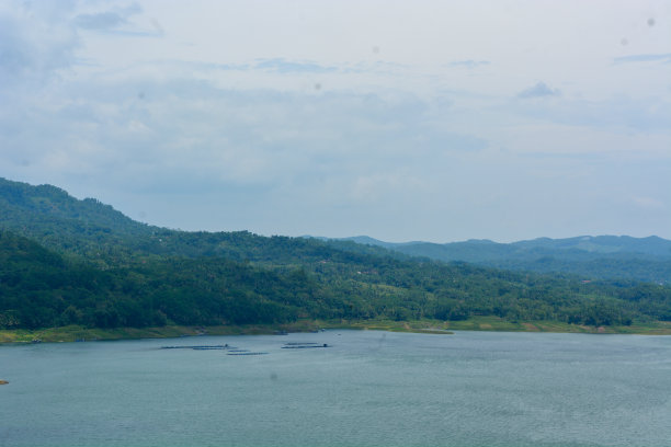 照片上的水库有淡水鱼养殖池图片下载