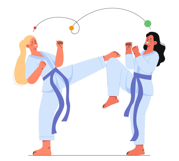 空手道女子矢量概念图片下载