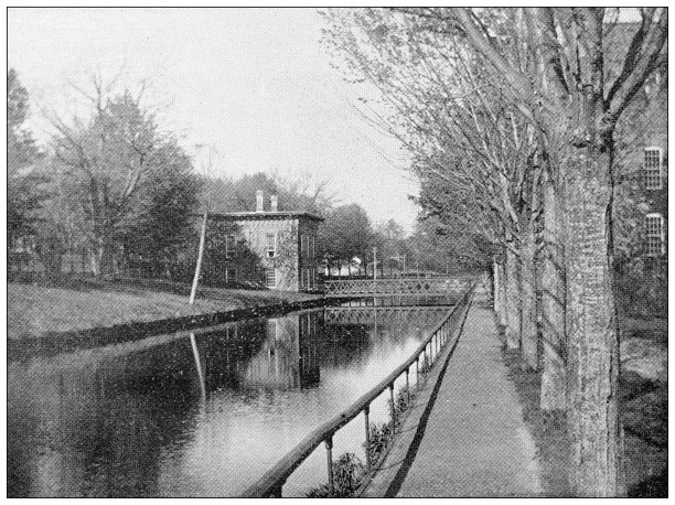 汉普顿县，马萨诸塞州的古董图像:运河图片下载
