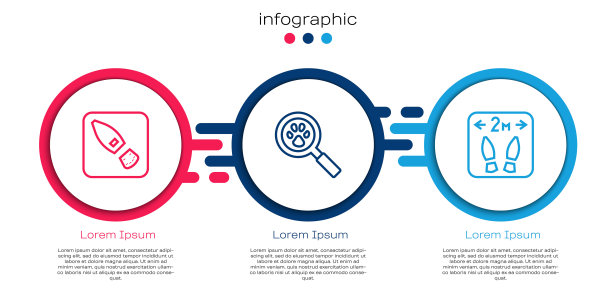 设行人脚印鞋，爪寻与安全距离。业务信息图表模板。向量图片下载