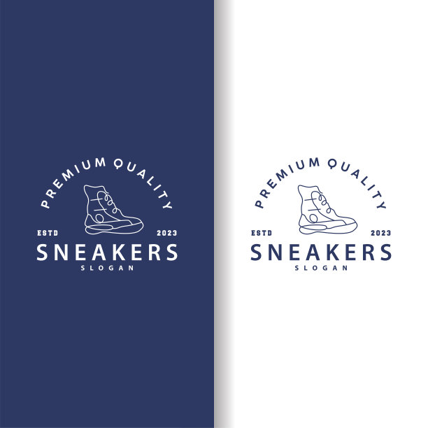 鞋的标志，极简线条风格运动鞋鞋设计简单的时尚产品品牌图片下载