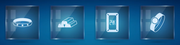 集金戒指，酒吧，24k和。方形玻璃板。向量图片下载