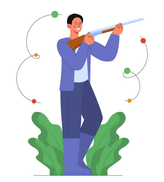 猎人与枪矢量概念图片下载