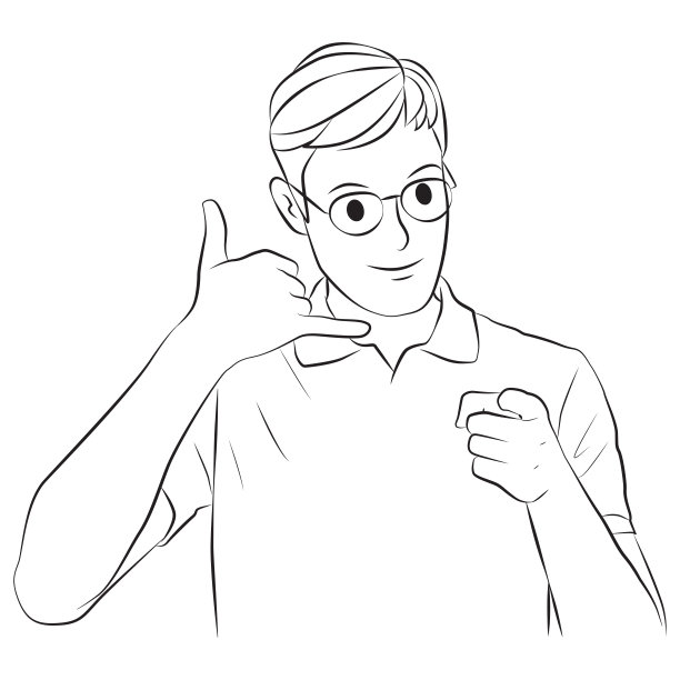 这家伙做了一个手机标志的卡通插画图片下载