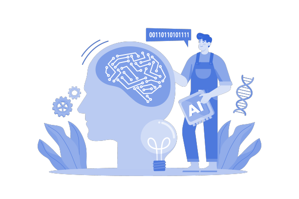 白色背景上的Ai制作概念图片下载