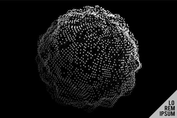 发光的线和点组成的数字神经丛图片下载