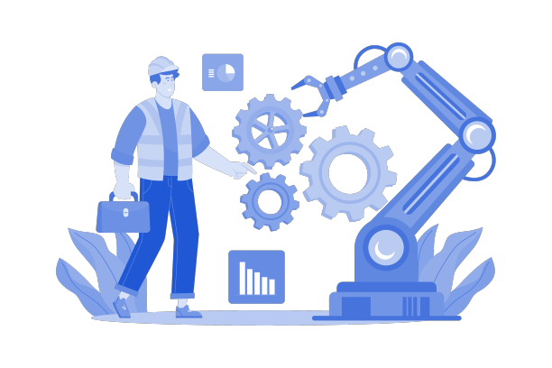 小工具生产自动化概念上的白色图片下载
