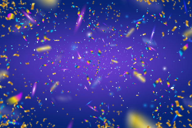 五颜六色的小纸屑和彩带图片下载