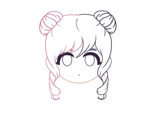 一个长卷发的赤壁女孩的可爱化身图片下载