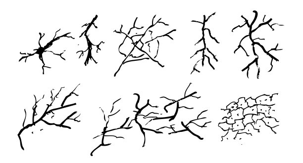 裂缝简单手绘素描矢量黑白裂缝集8图片下载